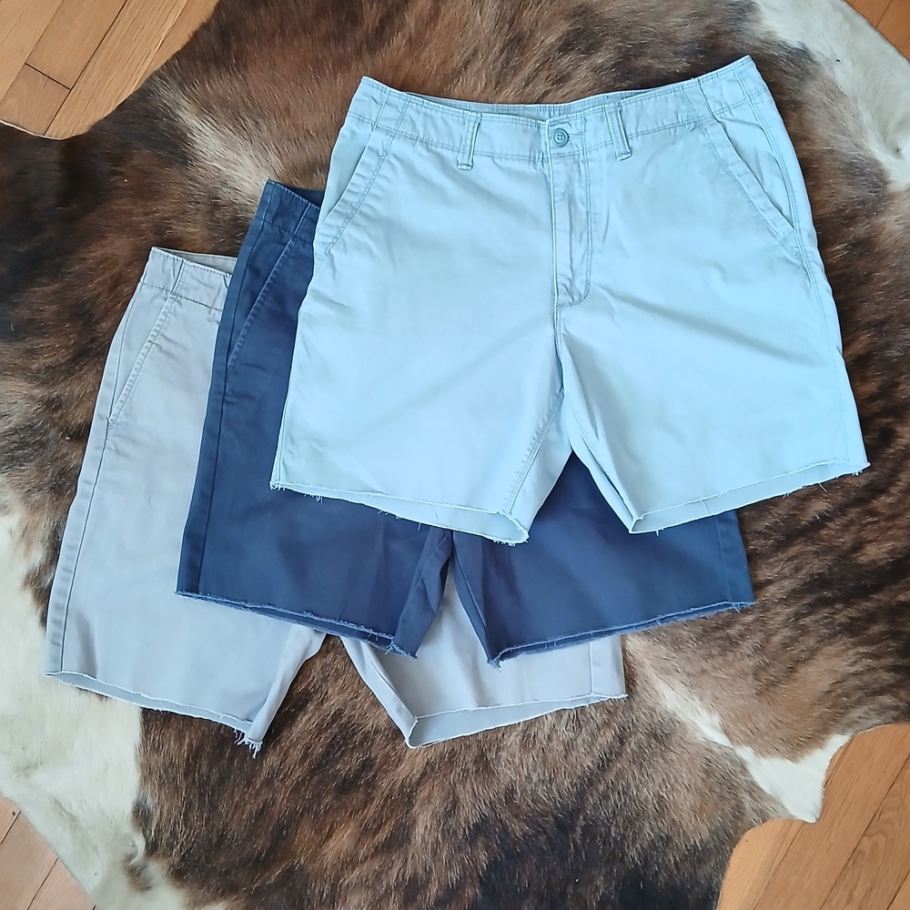 Old Navy Casual Cutoff Shorts Bundle - Light Blue, Navy Blue, Light Gray